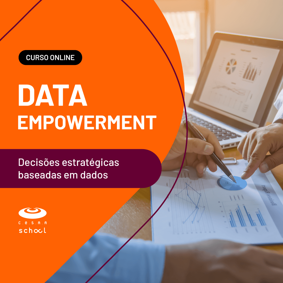 Banner de curso online: Data empowerment Decisões estratégicas baseadas em dados.