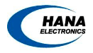 Logo da empresa "HANA ELECTRONICS"