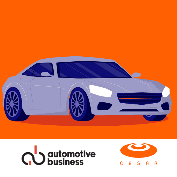 Banner de um carro com o texto: "Automotive business"