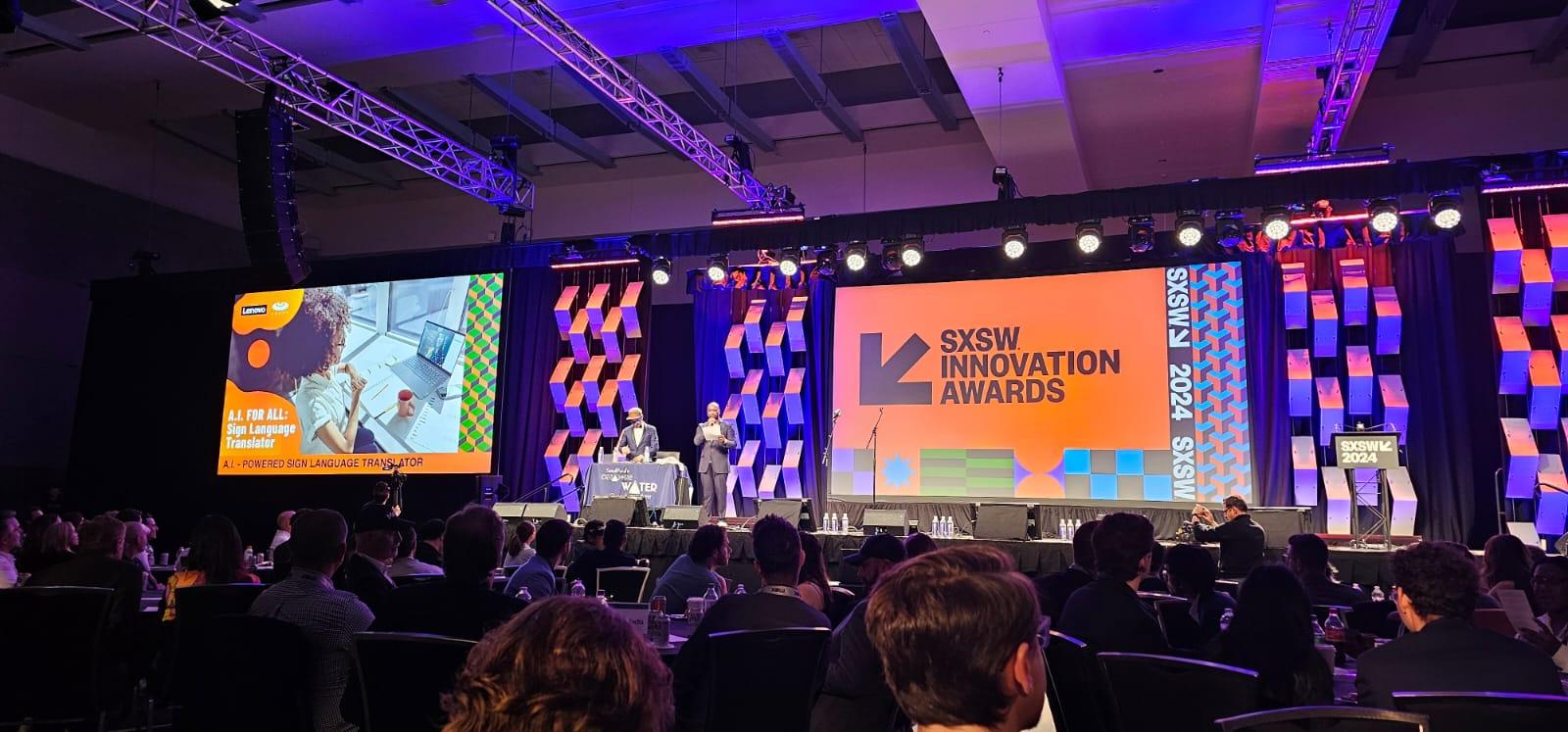 Um evento de "SXSW INNOVATION AWARDS"