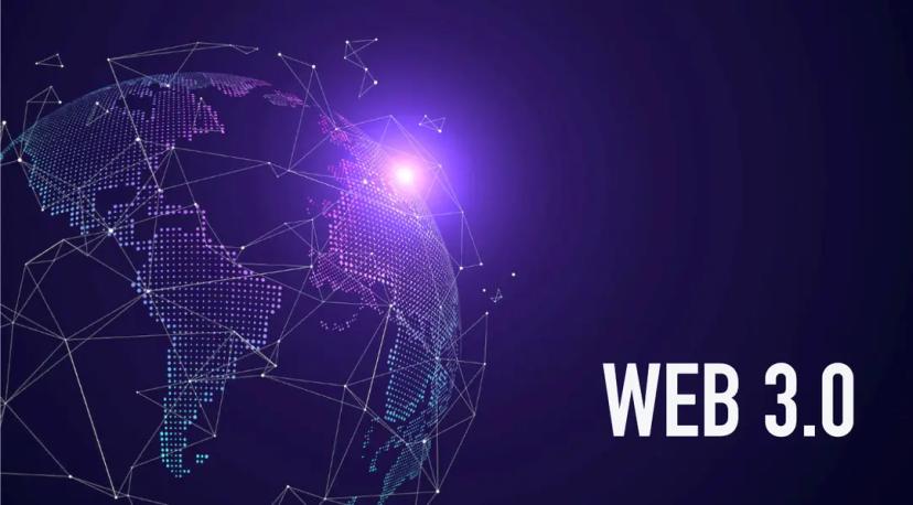 Web 3.0 e o que esperar da nova era da internet descentralizada Globo terrestre feito de pontos luminosos e conexões de rede em fundo roxo com o texto WEB 3.0 no canto inferior direito.