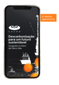 Um celular com o título: Descarbonização para um futuro sustentável