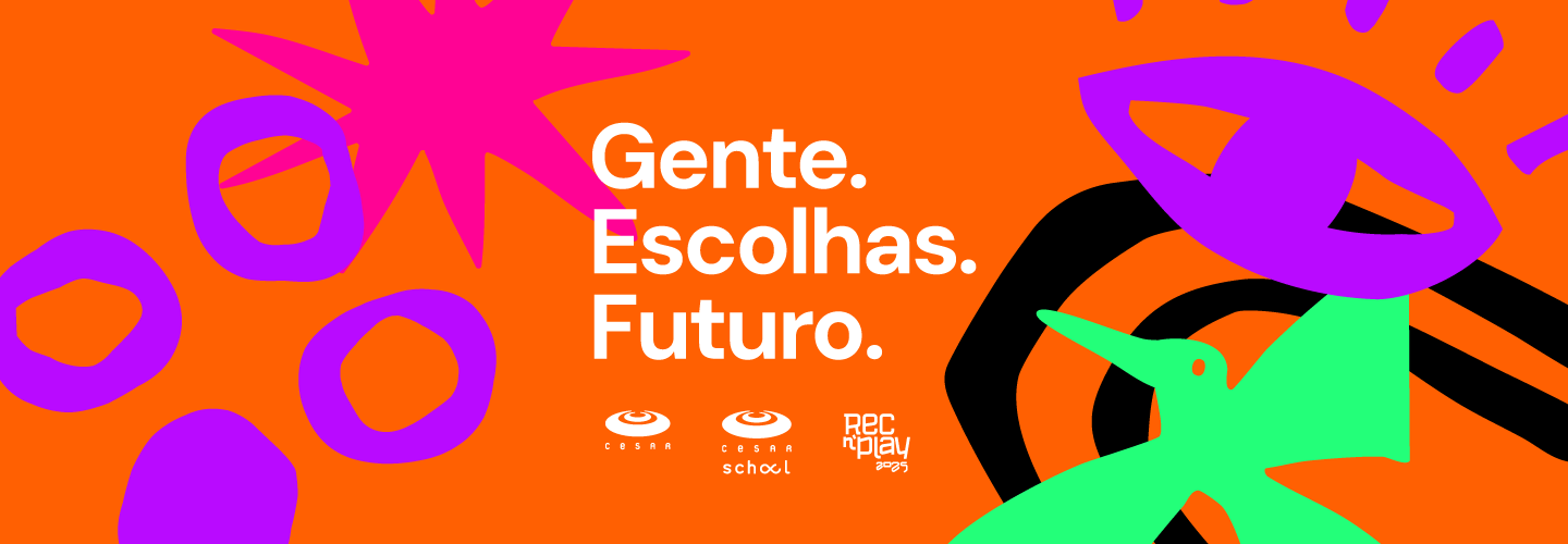 Banner com identidade visual do CESAR e CESAR School para o REC'n'Play 2025